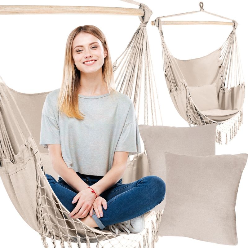 Стол хамак Gardlov, Памук, Максимално поддържано тегло 120 кг, С 2 възглавници