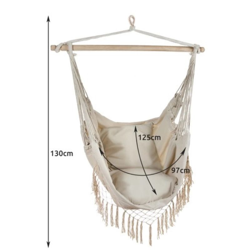 Стол хамак Gardlov, Памук, Максимално поддържано тегло 120 кг, С 2 възглавници