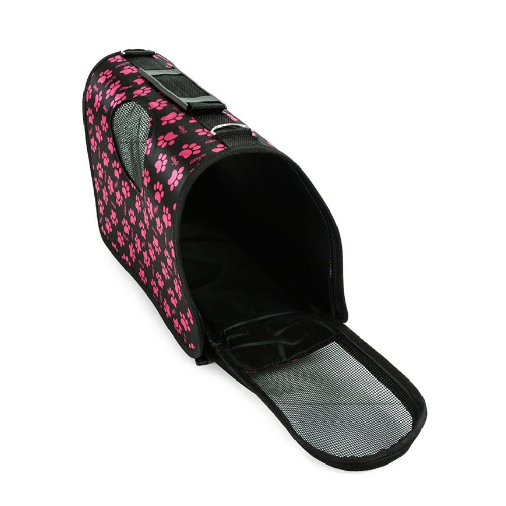 Транспортна чанта за кучета и котки, Черно-розова