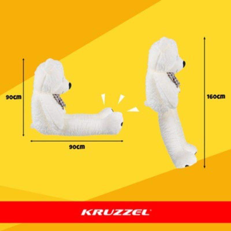 Голяма плюшена играчка Мече KRUZZEL, 180 см, Екрю