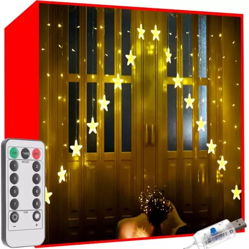 Светлинна завеса Stars-136 LED, USB захранване, Топло бяло
