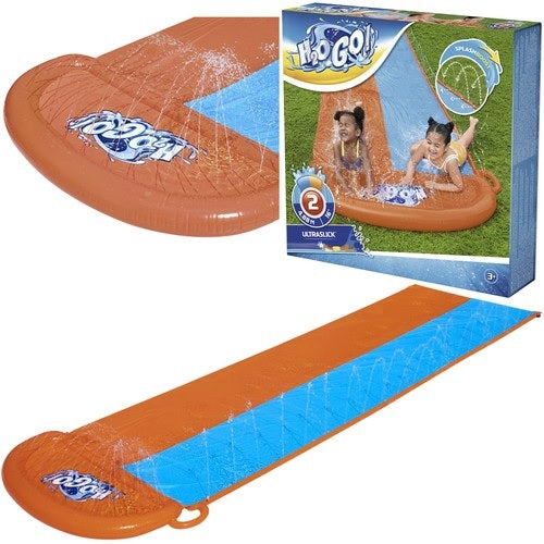 Двойна водна пързалка Bestway H2О-GО, 488 x 138 см, Оранжево-синя