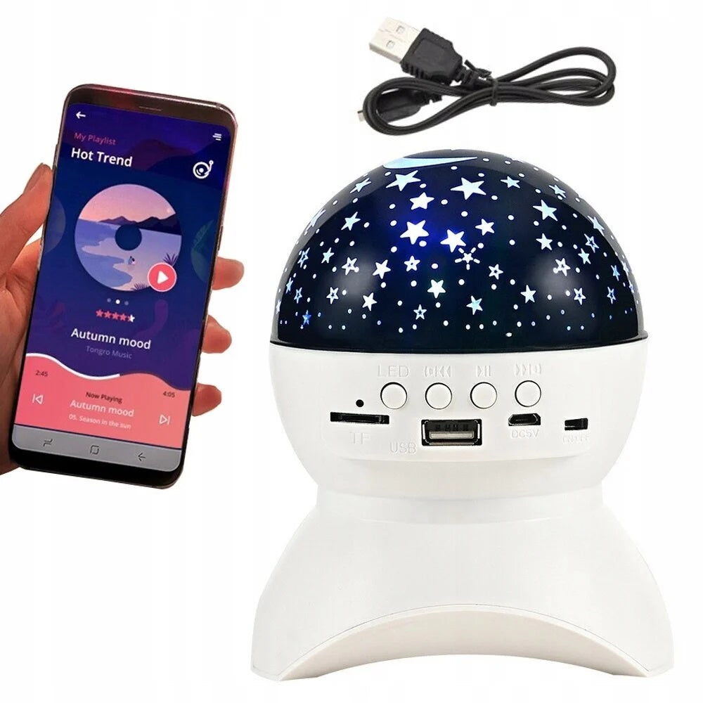 Звезден проектор - с високоговорител, bluetooth , LED, Бял