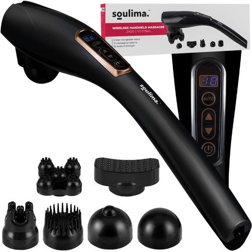 Безжичен антицелулитен масажор Soulima, 24 W, Черен