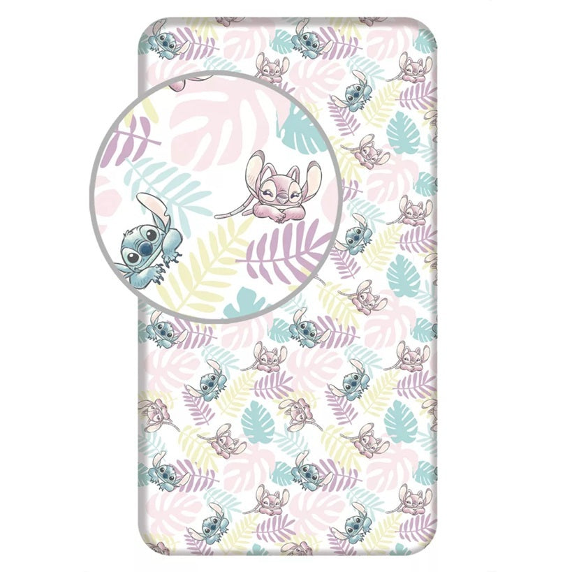 Чаршаф с ластик Lilo and Stitch, 90x200 см, 100% памук