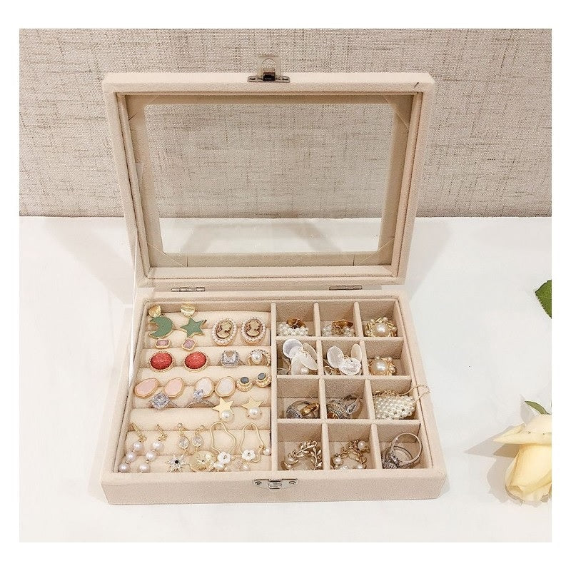 Кутия за бижута 20х15х5 см, Бежова