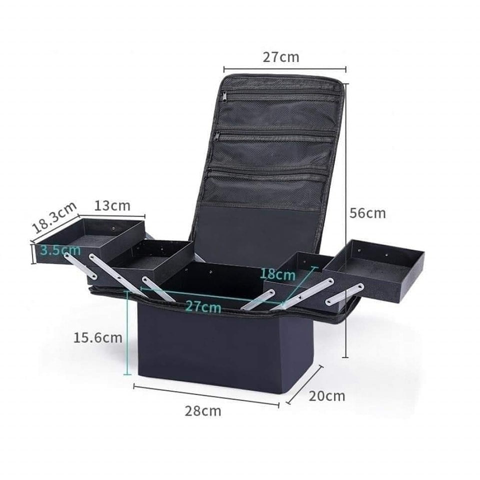 Козметичен куфар за грим и козметика, 28х15х20 см, Черен