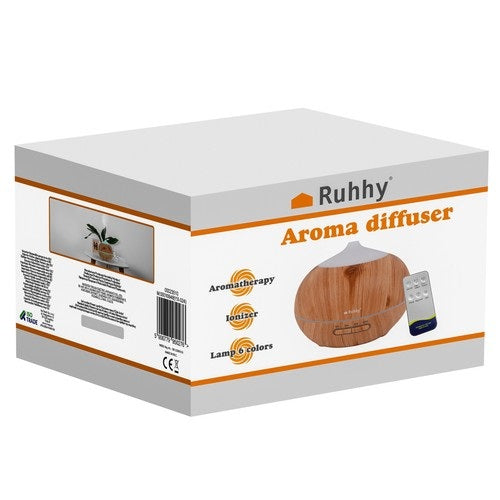 Ултразвуков арома дифузер Ruhhy, овлажнител, лампа, с включени 3 бр масла