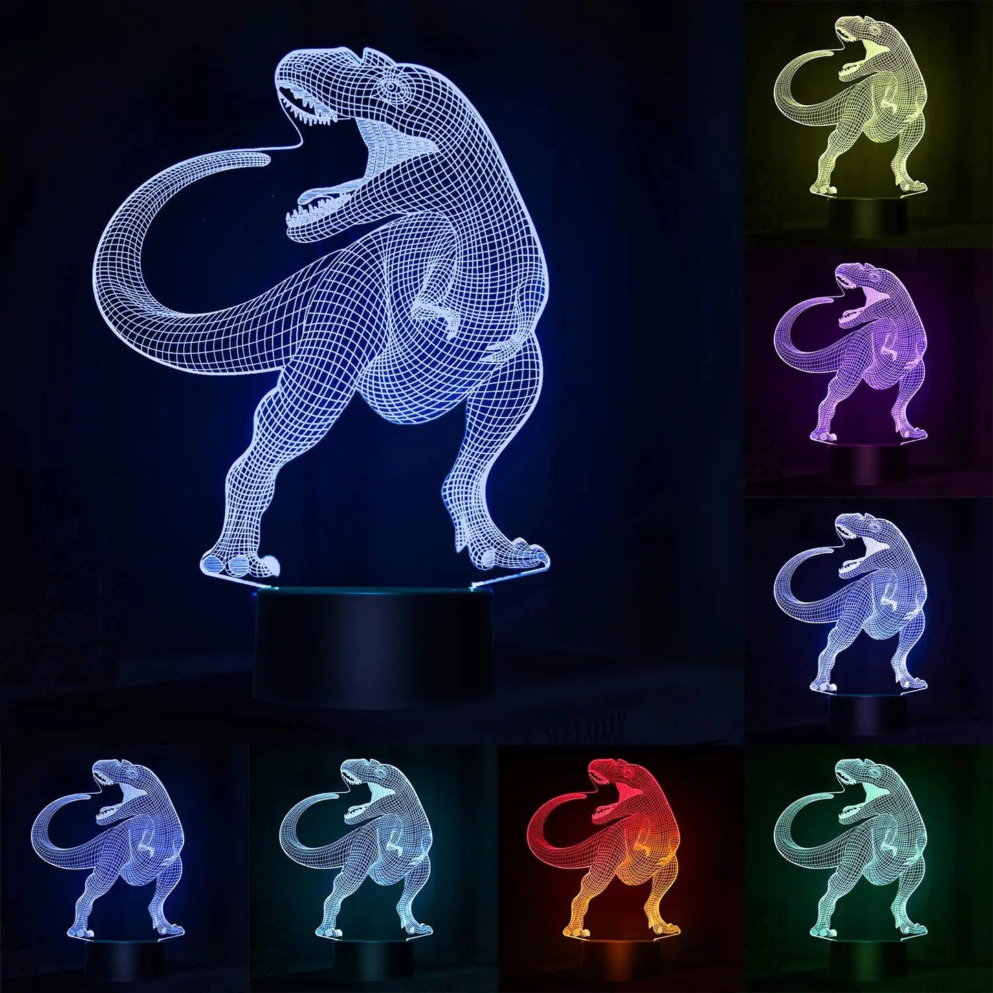 Холограмна 3D LED лампа - T-Rex