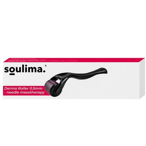 Дерма ролер Soulima, 0.5мм, Черно-лилав