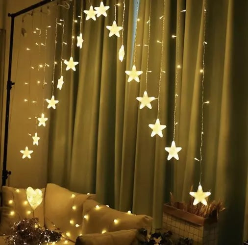 Светлинна завеса Stars-136 LED, USB захранване, Топло бяло