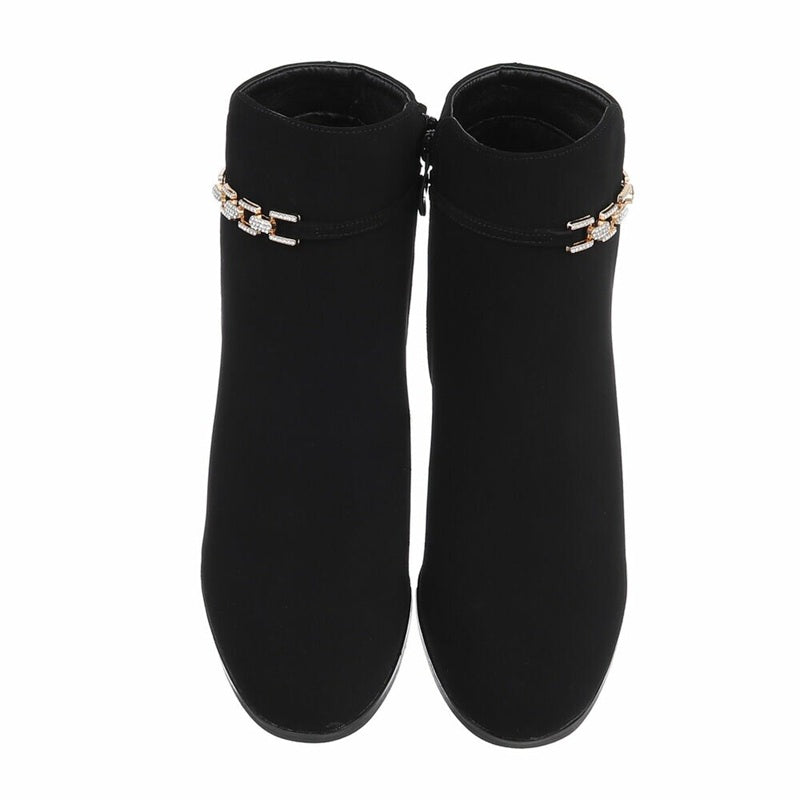 Дамски боти Jenna, еко велур, черни