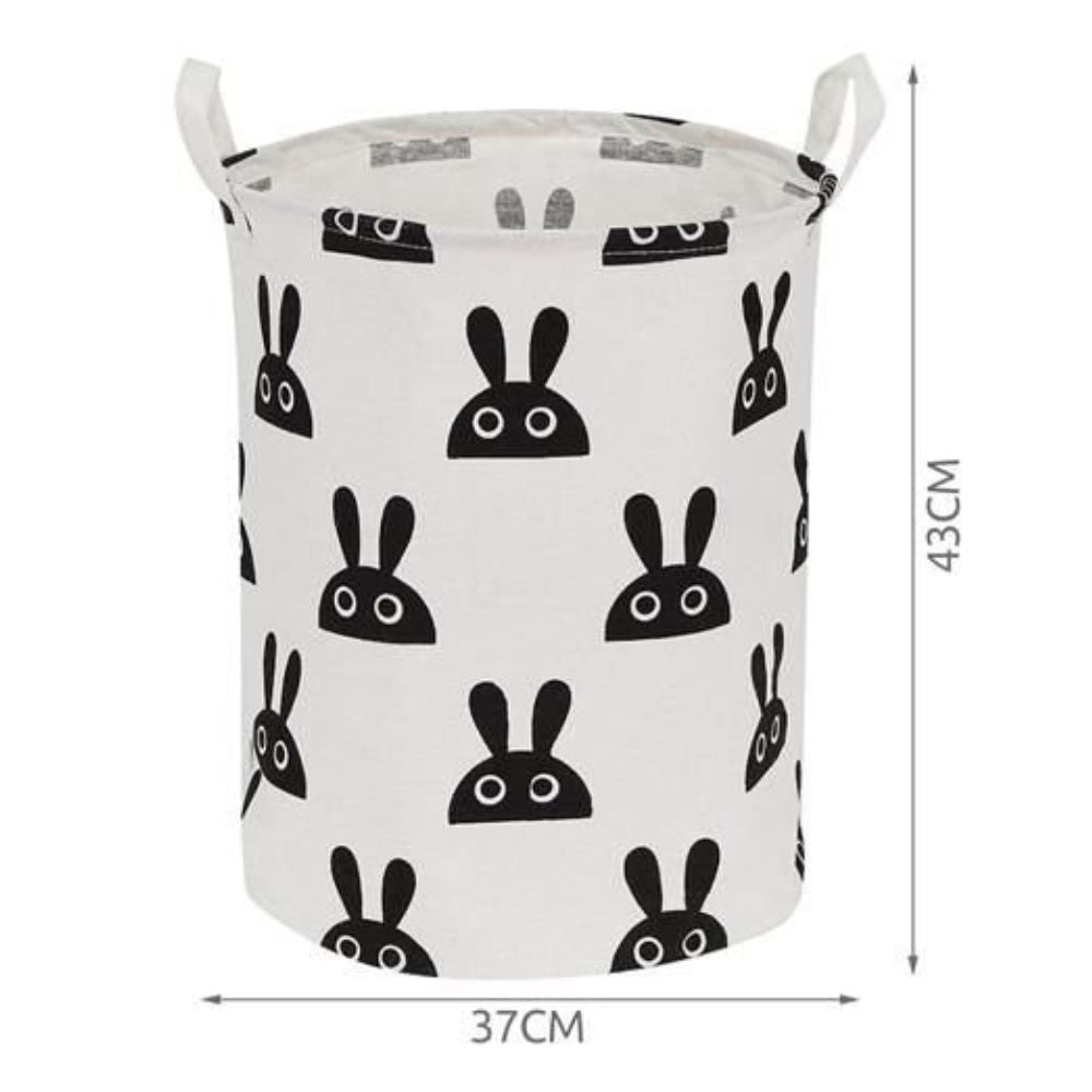 Кош за дрехи и играчки, Водонепропусклив, Сгъваем, 37х43 см, Черно-бял