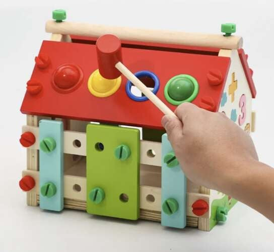 Дървена образователна къща за деца Kruzzel DIY House