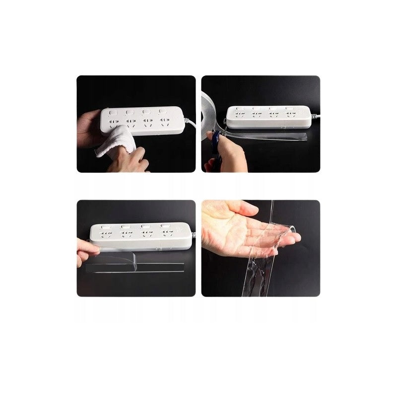 Двойнозалепващо Нано тиксо - нано лента, многократна употреба, 2 х 200 см, Прозрачно