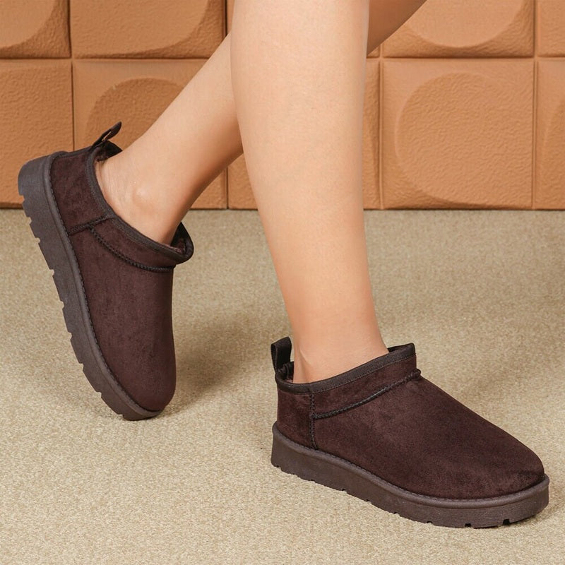 Дамски зимни боти до глезена, Тъмно кафяви