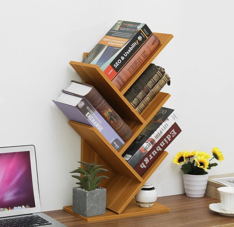 Eтажерка за книги, 4 рафта, 6 отделения, 2 цвята