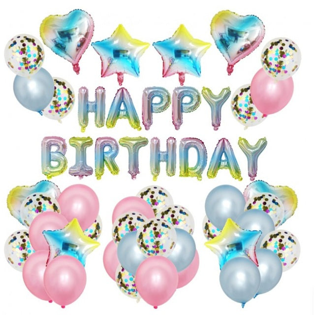 Комплект балони за Рожден ден Happy Birthday - 50 части, 2 цвята
