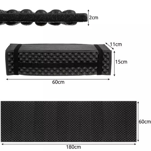 Изолираща постелка за къмпинг и планина, 180х60 см, Черна