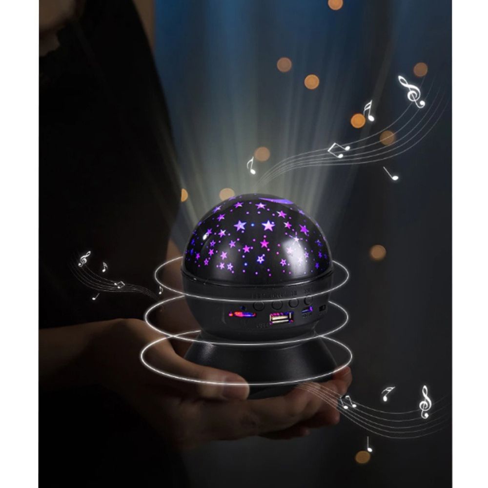 Звезден проектор - с високоговорител, bluetooth , LED, Бял