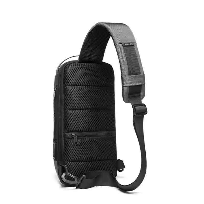 Раница Ozuko, водоустойчива, с USB, с заключващ механизъм, 18х10х35 см, Сива