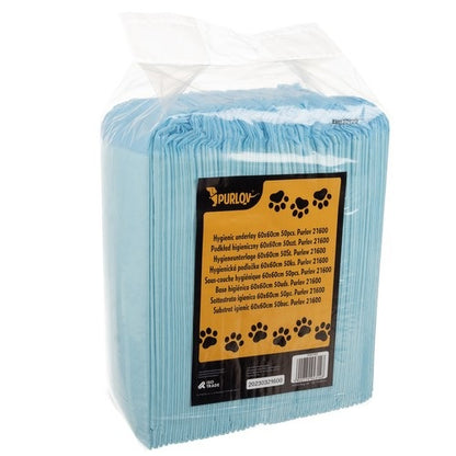 Еднократни хигиенни подложки за кучета 50 бр, размер 60х60 см.
