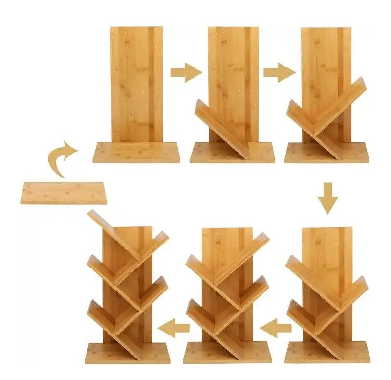 Eтажерка за книги, 4 рафта, 6 отделения, 2 цвята