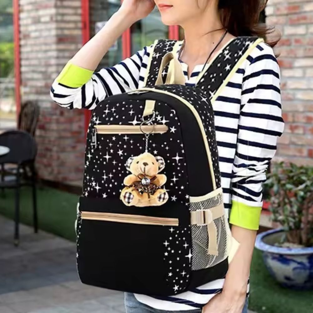 Комплект Раница, Чанта и Несесер, Черен