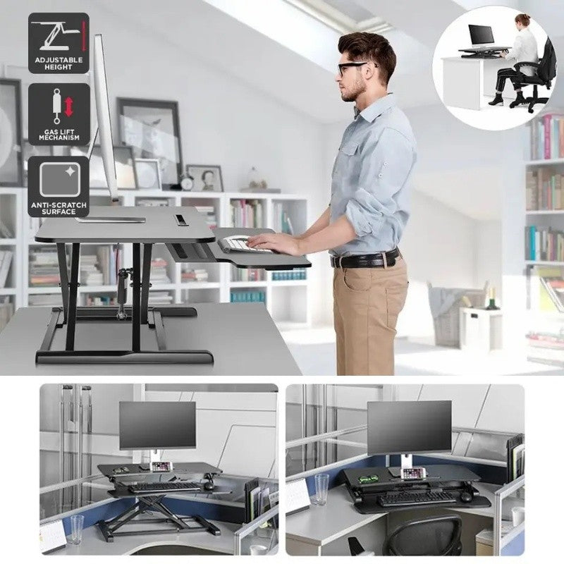 Регулируемо бюро Stand Up Desk Riser SD-80S, 80х40см, Черен