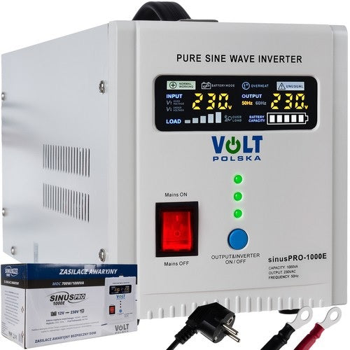 Резервно захранване Инвертор UPS SINUS PRO 1000E, Пълна синусоида, 12V / 230V