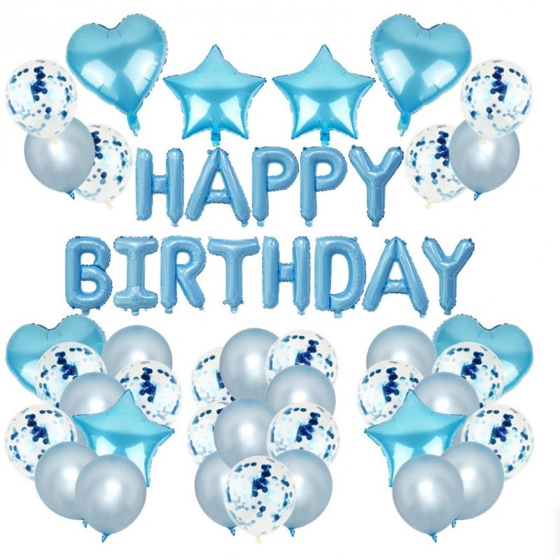 Комплект балони за Рожден ден Happy Birthday - 50 части, 2 цвята
