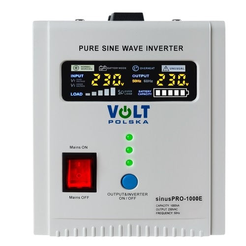 Резервно захранване Инвертор UPS SINUS PRO 1000E, Пълна синусоида, 12V / 230V