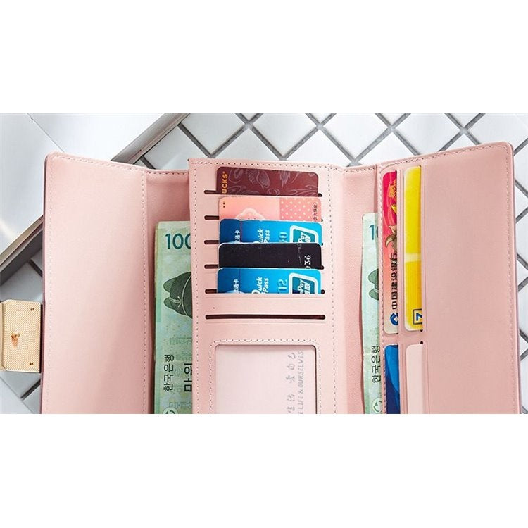 Дамски портфейл от еко кожа, Син