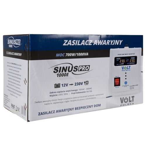 Резервно захранване Инвертор UPS SINUS PRO 1000E, Пълна синусоида, 12V / 230V