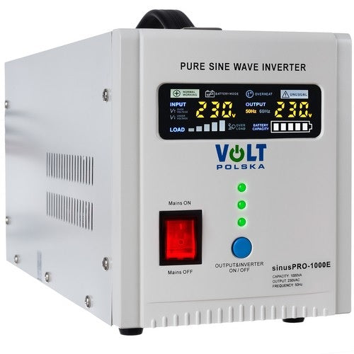 Резервно захранване Инвертор UPS SINUS PRO 1000E, Пълна синусоида, 12V / 230V