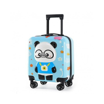Детски куфар, 3D, ABS, Панда, Син