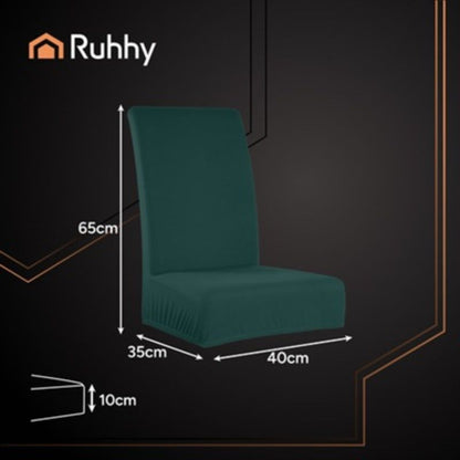 Еластични калъфи за столове Ruhhy, комплект от 6 броя, тъмно зелени