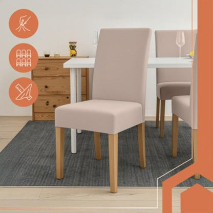 Еластични калъфи за столове Ruhhy, комплект от 6 броя, бежови
