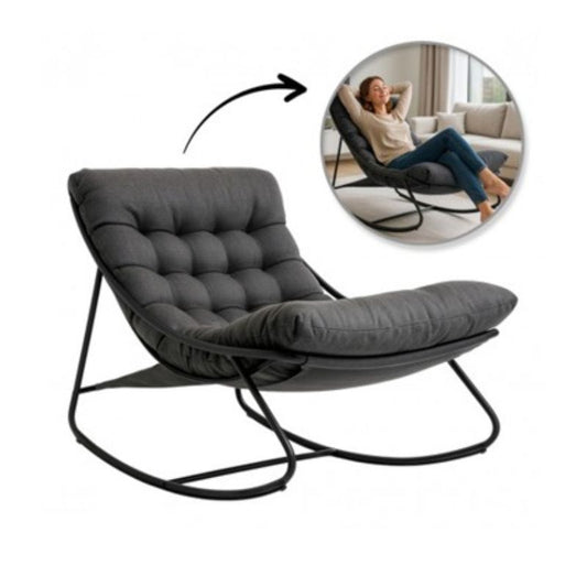 Люлеещо се кресло, черен, 110х80х80 см