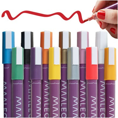 Комплект акрилни маркери Maaleo, 12 цвята