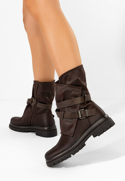 Дамски боти до глезена, Кафяви