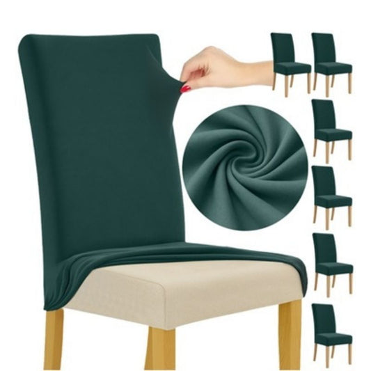 Еластични калъфи за столове Ruhhy, комплект от 6 броя, тъмно зелени