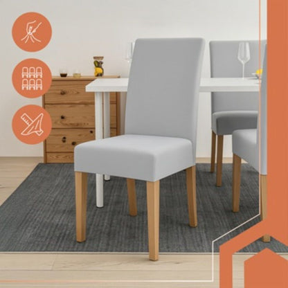 Еластични калъфи за столове Ruhhy, комплект от 6 броя, светло сив