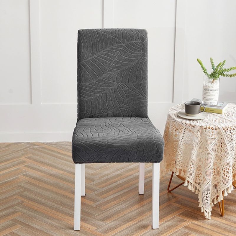 Еластичен калъф за стол, тъмносив, жакард