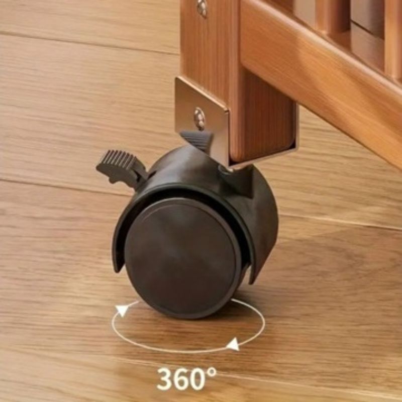 Етажерка, бамбукова, мобилна, 30x50x82 см