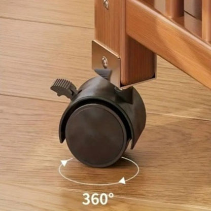 Етажерка, бамбукова, мобилна, 30x50x82 см