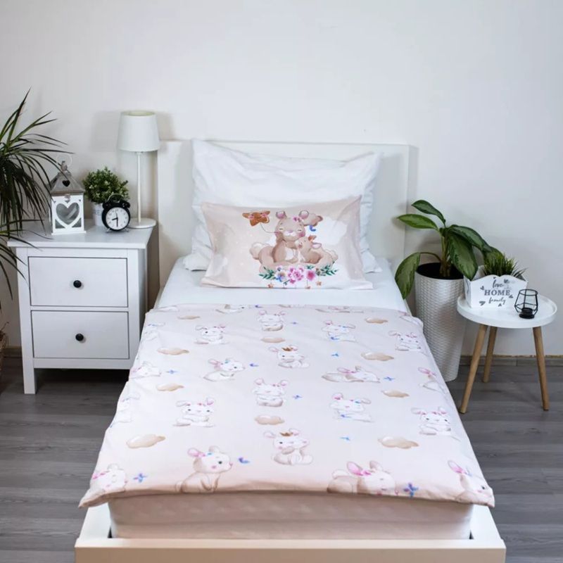 Детски спален комплект Bunny Star, 100 % памук, 2 части, 100x135 см