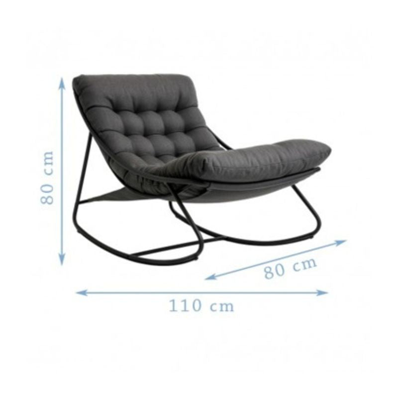 Люлеещо се кресло, черен, 110х80х80 см