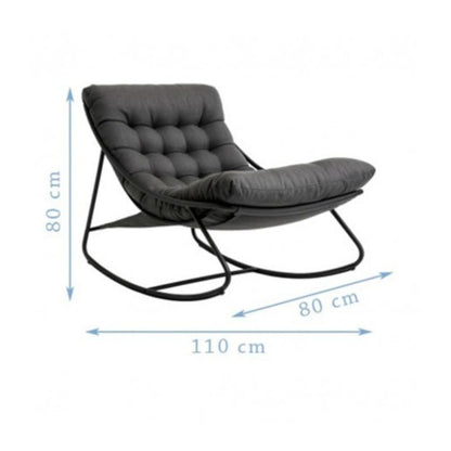 Люлеещо се кресло, черен, 110х80х80 см