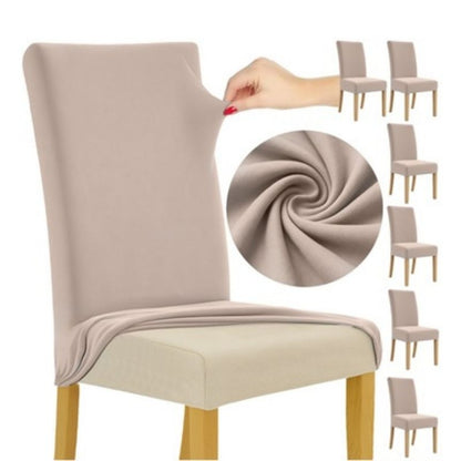 Еластични калъфи за столове Ruhhy, комплект от 6 броя, бежови